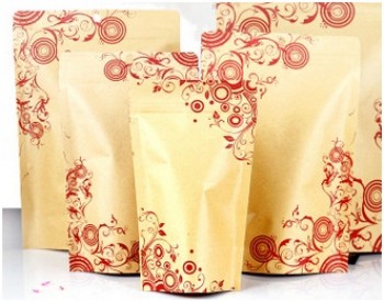 Wholesale customized top quality Printed Flower Kraft Paper Valve Bag, Compound Aluminum Self-Reliance Bag