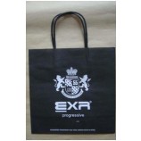 Wholesale customized top quality Black Bag with Double Handle for Shopping, Promotion Paper Bags