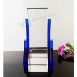 2017 Wholesale customized high-end K9 Blue Crystal Trophies with Moon Shape for Gifts (KS04041)