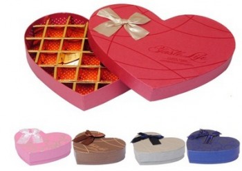 卸売カスタマイズされた最高品質のチョコレート包装紙箱、心臓-Velentineの日のための形の箱