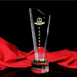批发定制高-结束便宜的水晶玻璃奖杯工艺纪念品