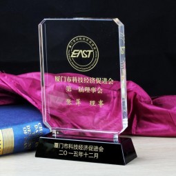 Wholesale customized high-end Souvenir Crystal Trophy Glass Plaque Craft for Businness Gifts