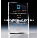 Al por mAyor personAlizAdo Alto-Premio de cristAl de proveedor finAl de ChinA con soporte pArA regAlos de recuerdo (KAnsAs04147)