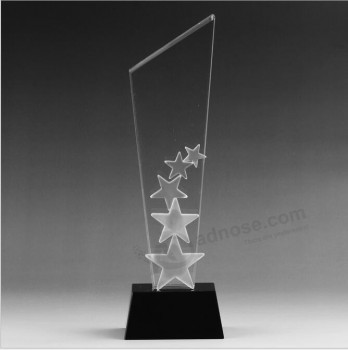 оптовые подгонянные высокие-конец звездообразного хрустального трофея для подарков