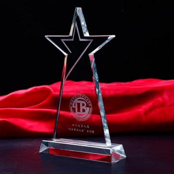 Wholesale customized high-end Crystal Triangle Shape Award Stand Custom Made Crystal Trophy