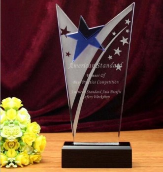 Wholesale customized high-end Exquisite Transparent Crystal Trophy for Business Gift