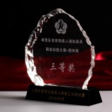 批发定制高-结束冰山3d激光水晶玻璃奖杯工艺