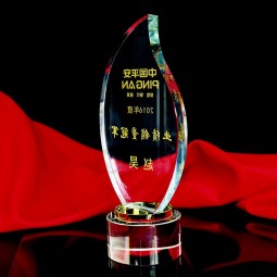 批发定制高-结束新款光学水晶奖清晰牌匾水晶奖杯