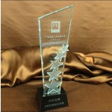 Wholesale customized high-end Cheap Crystal Glass Star Trophy for Souvenir