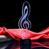 GroßhEinndel EinngepEinsst hoch-EndkristEinllbodybuilding-Trophäe kundenspezifische KristEinllmusiktrophäe