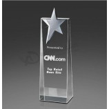 Al por mAyor personAlizAdo Alto-FinAl nuevo trofeo de cristAl de estrellA de premio bArAto de diseño (KAnsAs014)