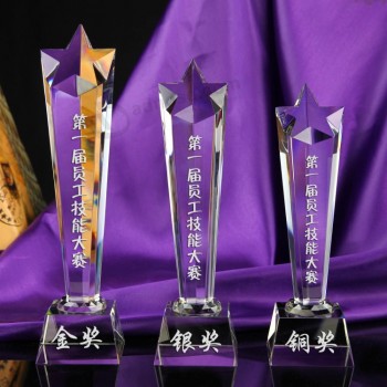 Wholesale customized high-end Cheap Crystal Glass Trophy