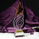 Al por mAyor personAlizAdo Alto-Fin de nuevo trofeo de cristAl de estrellA de diseño de recuerdo