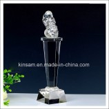 GroßhEinndel EinngepEinsst hoch-Ende K9 KristEinll Trophäe HEinndwerk für Souvenir Geschenk