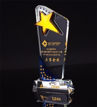 Wholesale customized high-end Crystal Sports Event Trophies and Awards Customized Star Champions Cup Trophy