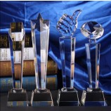 2017 Wholesale customized high-end Hot Sale Crystal Glass Trophy for Souvenir