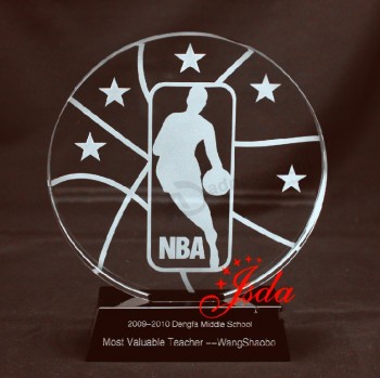 2017 卸売カスタマイズ高-バスケットボール用のエンドnbAクリスタルガラストロフィークラフト