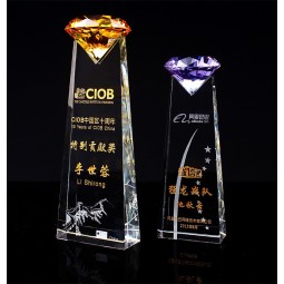2017 Wholesale customized high-end Crystal Trophy with Diamond