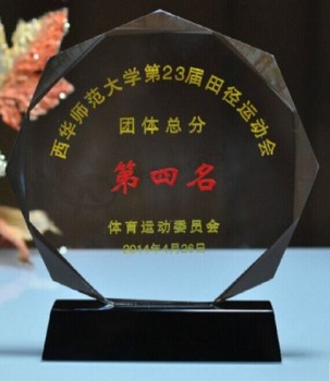 2017 оптовые подгонянные высокие-конец кристалл восьмиугольный трофей для достижения награды