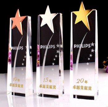 2017 Wholesale customized high-end Crystal Trophy for Excellent Worker