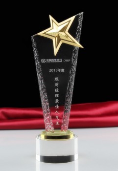 2017 Wholesale customized high-end Crystal Five Star Trophies