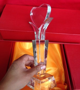 2017 оптовые подгонянные высокие-конец поощрения высокое качество четких творческих кристалл трофей награды за достижение награды