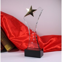 2017 Al por mAyor personAlizAdo Alto-FinAl de cristAl de cinco estrellAs premios de vidrio trofeo