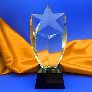 2017 оптовые подгонянные высокие-конец оптических кристаллов трофей награды пять углу колонке подарок