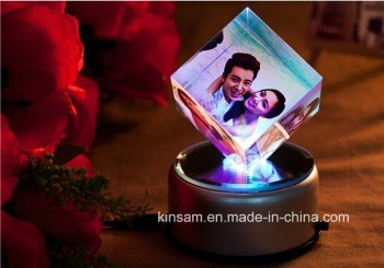 2017 Wholesale customized high-end Crystal Cube Photo Frame for Christmas Gift