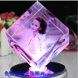 2017 Wholesale customized high-end Creative Crystal Cube Photo Frame for Birthday Gift (KS19845)