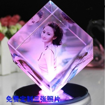 2017 Wholesale customized high-end Creative Crystal Cube Photo Frame for Birthday Gift (KS19845)