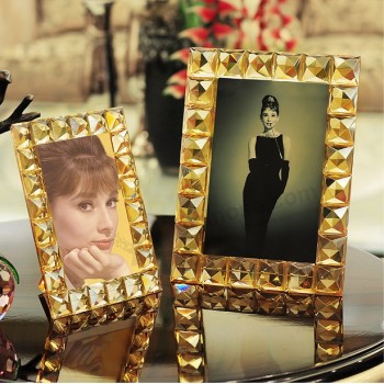 2017 Wholesale customized high-end European Elegant Crystal Glass Photo Frame Gift