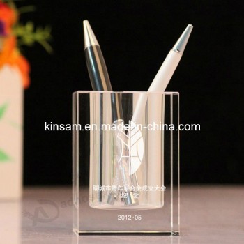 2017 Wholesale customized high-end Stationery Pen Holder Business Gifts Crystal Glass Pen Holder