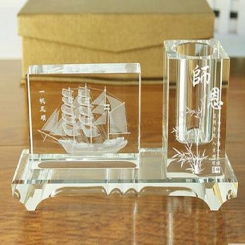 2017 Wholesale customized high-end Crystal Pen Holder for Office Use