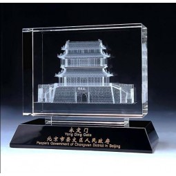2017 Wholesale customized high-end High-Grade 3D Image Crystal K9 Glass Building Model