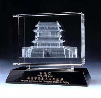 2017 Wholesale customized high-end High-Grade 3D Image Crystal K9 Glass Building Model