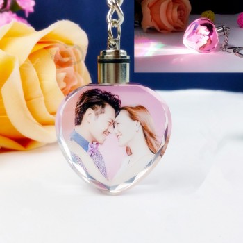 Wholesale customized high-end Crystal Key Ring with Printing Photos for cheap price
