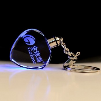批发定制高-结束花哨的廉价led水晶钥匙扣钥匙圈