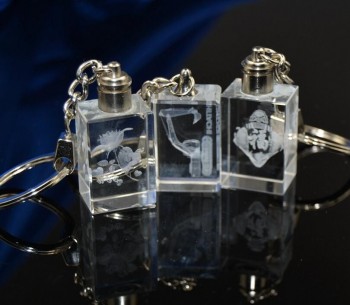 Wholesale customized high-end Promotion Gift Keyring Square Crystal Keychain for cheap price