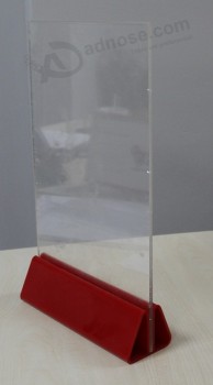 Wholesale customized high-end Clear Acrylic Sign Menu Holder