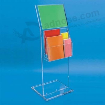 Customized top quality Clear Acrylic Menu Holder Desktop Sign Holder Stand