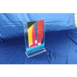 Großhandels kundengebundener hochwertiger klarer Tischplattenacrylbroschürenhalterstandplatz