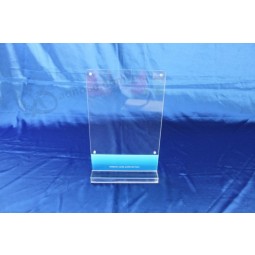 Atacado personalizado de alta qualidade clara desktop acrílico display stand stand titular