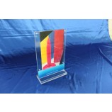 Großhandels kundengebundene Spitzenqualität klarer Tischplattenacryl-Anzeigenzeichenhalter