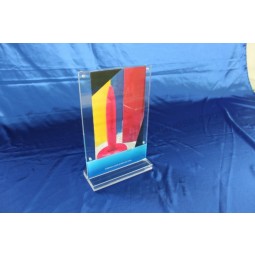 Großhandels kundengebundene Spitzenqualität klarer Tischplattenacryl-Anzeigenzeichenhalter