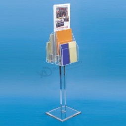 Wholesale Customized high-end Clear Acrylic Brochure Menu Poster Stand