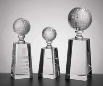 Cristal trophée de golf trophée souvenir cristal trophée de golf pas cher en gros
