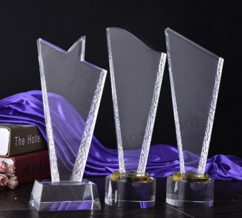 Premios de trofeo de cristal elegante para regalo de souvenir barato al por mayor