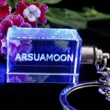 Custom LED Crystal Keychain Glass Keychain with Logo for Promotional