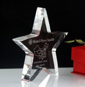 Brindes de negócios k9 cristal pequeno estrelas troféu prêmio atacado